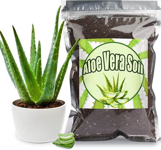 Aloe Vera Potting Soil Mix 1qt, Ready to Use for Seedling and Growing of Aloe Vera Plants or Other Houseplants