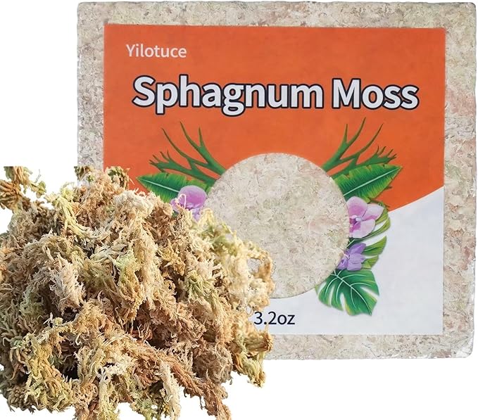 3.2 oz Compressed Sphagnum Moss for Plants, Carefully Selected Premium Sphagnum Moss for Orchid