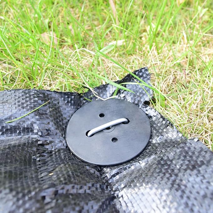 50pcs Landscape Staples+50pcs Gaskets+1 Pick Hook, 6 Inch Garden Artificial Turf Stakes Heavy Duty 11Ga U Shaped Galvanized Yard Ground Pins for Weed Fabric Barrier, Groud Cover, Outdoor Decorations