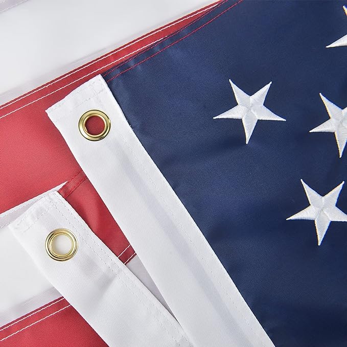 American Flags for Outside 3x5, US Flags 3x5 Outdoor USA High Wind with Embroidered Stars, Sewn Stripes, Brass Grommets, Durable USA Flag Outdoor Outside