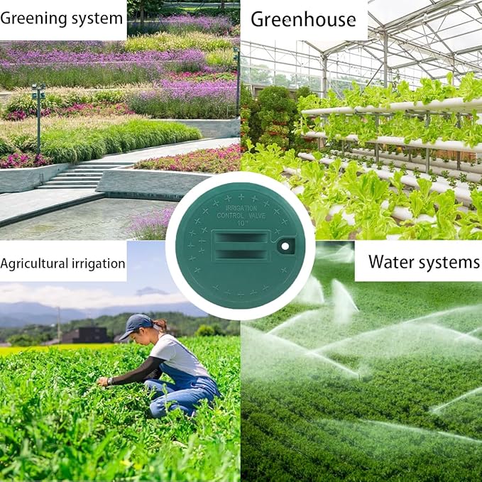 2PCS Sprinkler Valve Cover Irrigation Valve Box Cover Lid for Sprinkler Irrigation System Round Valve Overlapping Covers for Garden Outdoor Lawn Yard Sprinkler(10inch)