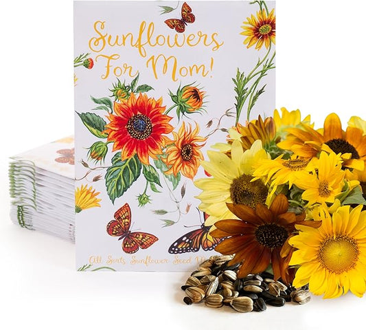 25 Sunflowers for Mom - Happy Mothers Day - Sunflower Seed Packets