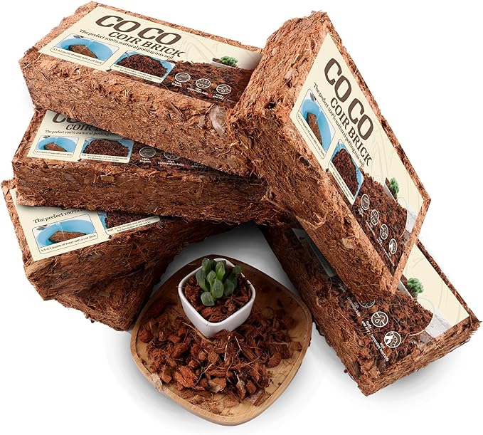 Coco Chips for Plant - COCOUNT Shell 6 Pack Organic Coconut Husk Chips with Low EC & PH Balanced, High Expansion Coconut Substrate Coco Husk Mulch for Garden, Flowers and Reptile'