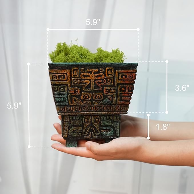 Mystic Butterfly Self Watering Pots for Indoor Plants, Resin 6 Inch Plant Pot, Boho Flower Pots with Drainage Unique Planters for Outdoor Plants with Hidden Safe Pen Holder for Desk Home Decor