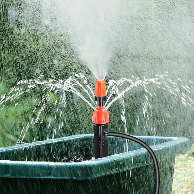 40 Pcs Garden Drip Irrigation Kit for 1/4" Drip Irrigation Tubing 360 Degree Adjustable Drip Irrigation Emitters Agricultural Drip Emitters Drip Irrigation Parts for (4-7mm) Watering Fit