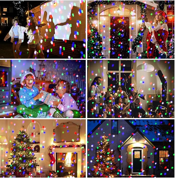 Christmas Snowfall Light Projector, Colored Snow Spots Projector, Holiday Projector with Remote Control, White Snow, for Halloween Xmas Party Wedding Garden Landscape Decoration(Snow Spot)