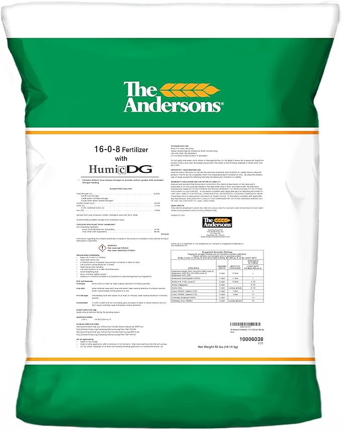 The Andersons Professional PGF 16-0-8 Fertilizer with Humic DG 10,000 sq ft 40lb Bag