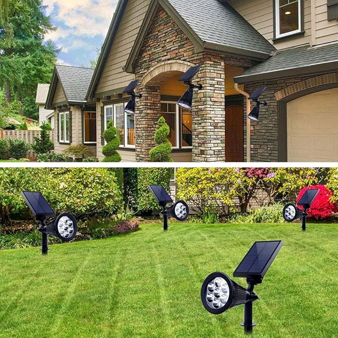 Solar Lights Outdoor Colored Waterproof 7 LED Color Changing Solar Spot Lights Landscape Spotlight for Yard Garden Patio Lawn 2 Pics