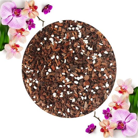2QT Orchid Potting Mix with Mix Pine Bark & Perlite, Orchid Repotting Soil Medium Great for Indoor Plant Root Climbing & Expanding