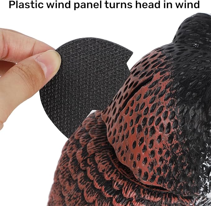 Hausse 3 Pack Bird Scarecrow Fake Horned Owl Decoy, Rotating Head Plastic Owl Bird Deterrents, Nature Enemy Horned Pest Repellent for Outdoor Garden