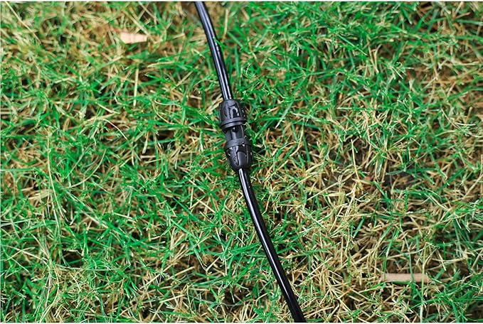1/4 inch Drip Irrigation Fittings, Lock Barbed Coupling for ¼ in. tubing; Tubing Outside Diameter (OD) is 0.250 in., Internal Diameter (ID) is 0.170. in.(25Pcs/Pack) (Black-Coupling)