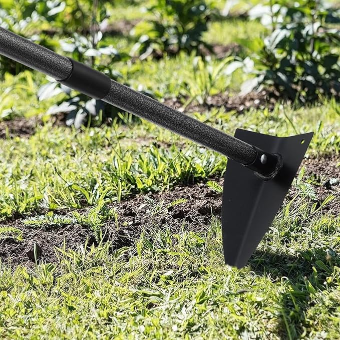 Hoe Garden Tool,48 Inch Garden Hoe Triangle Gardening Hoe with Sharp Blade for Digging,Weeding,Cutting and Loosing Soil,Adjustable Length Metal Handle (4 FT)