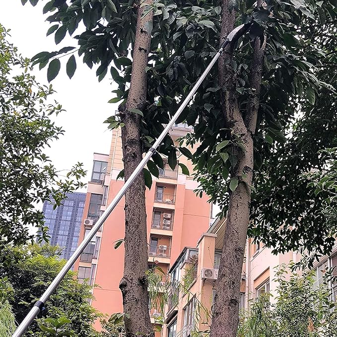 Buyplus 26FT Reach Pole Saws for Tree Trimming, Pole Saw with 5-20FT Telescoping Extension Pole, Pruning Saw with 19" 3X Detachable Saw, Non-Slip Handle, Tree Trimmer for Garden Palms Shrubs(Blue)