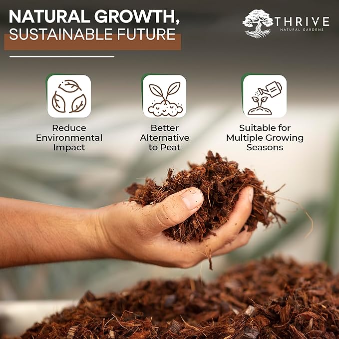 Coco Coir for Plants - Coconut Coir to Promote Optimal Root Aeration - Unbuffered and Low EC Coco Coir Brick - Lightweight and Easy to Handle - 5kg/11lbs