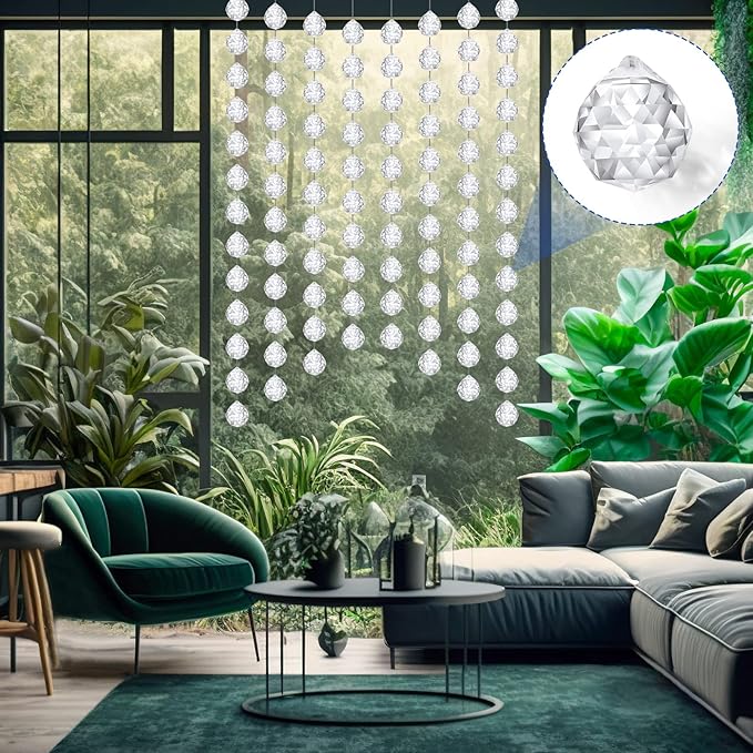 30 Pack Crystal Ball 20 mm Prism Suncatcher Sun Catchers Hanging Crystals Prisms for Windows Gift Feng Shui (Clear)