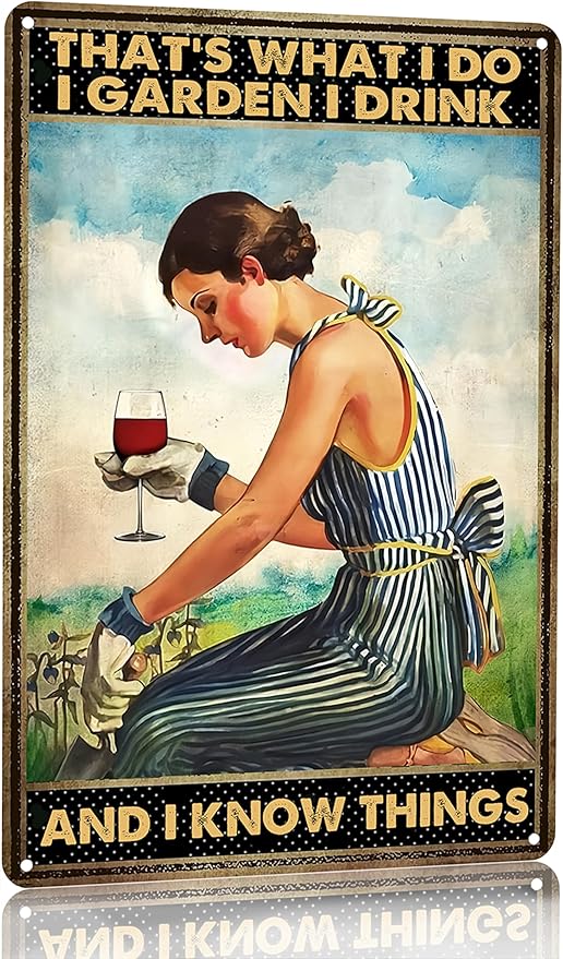 Bestylez Gardening Gifts Vintage Gardening Tin Sign That's What I Do I Garden Sign for Home Garden Greenhouse Living Room Bedroom Outdoor Decor 8X12 Inch (3166)