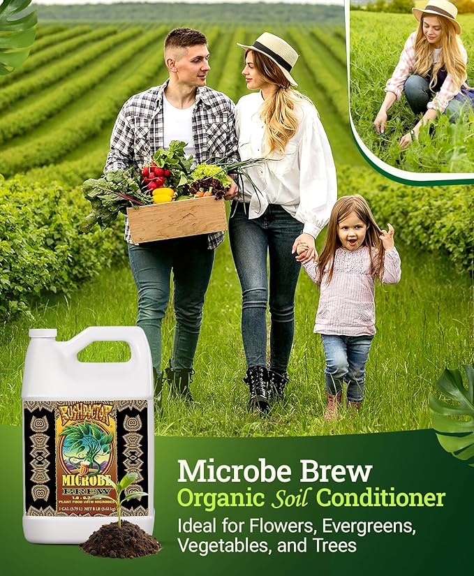 FoxFarm Bushdoctor Microbe Brew - Liquid Macro & Micronutrients, Enhances Root Efficiency, Growth & Nutrient Uptake - Soil Revitalizer- NPK 1.0-0.3-0.2 (Gallon)