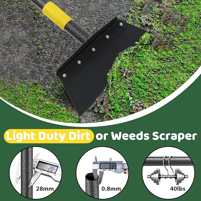 Garden Flat Shovel, Detachable, 2 Spades,88 Inch Floor Scraper Snow Ice Chopper for Sidewalks, Snow Shovel, Ice Scraper Removal Tool for Outdoor Garden Cleaning