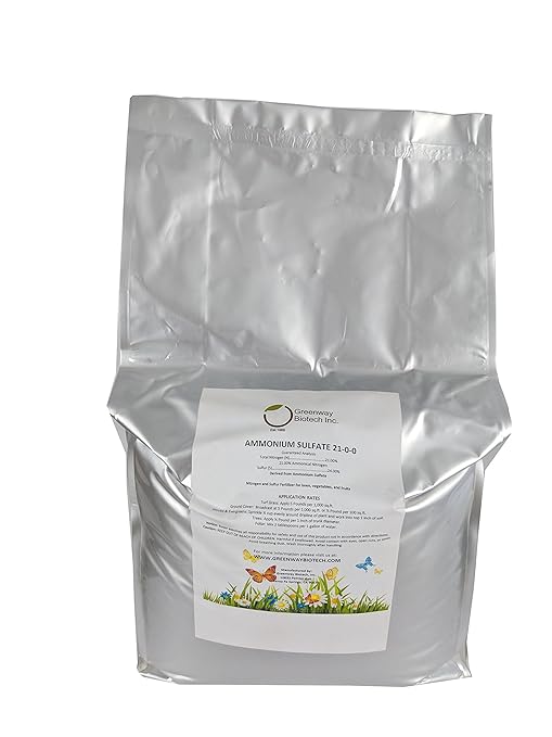 Ammonium Sulfate 21-0-0 Fertilizer "Greenway Biotech Brand" 25 Pounds