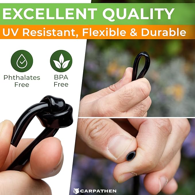 CARPATHEN 1/4 Drip Irrigation Tubing - 200 ft Black Drip Irrigation Hose Perfect for DIY Garden Irrigation System, Hydroponics, Misting Tubing, or as Blank Distribution Tubing for Any Garden Project