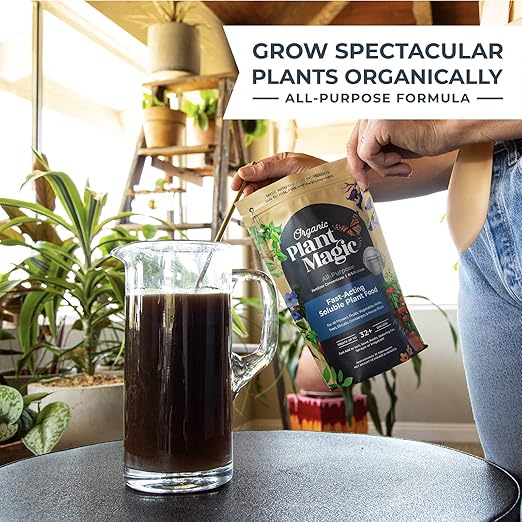 Organic Plant Magic - Truly Organic™ Fast-Acting Soluble Plant Food: All-Purpose Fertilizer Concentrate for All Flower Vegetable Herb Fruit Tree Shrub Container Garden & House Plants [20 lb Bucket]