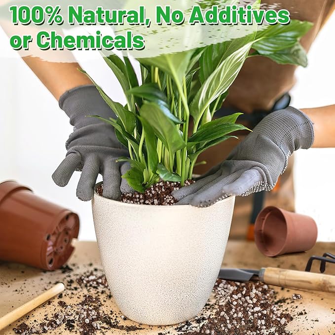 Coco Coir Perlite Mix - Retain Moisture, Improve Drainage & Aeration - Coco Peat Perlite Potting Mix, Loose Organic Potting Soil for Indoor Plants, 6 Quarts