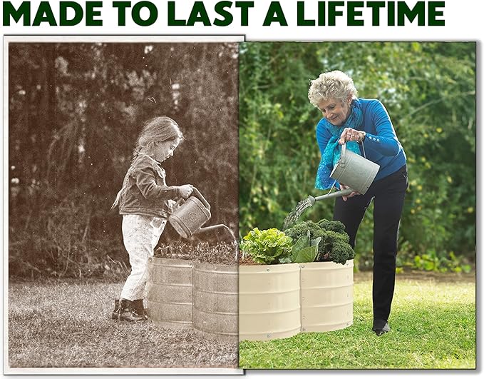 Galvanized Raised Garden Beds Outdoor // 3×3×1 ft Planter Raised Beds for Gardening, Vegetables, Flowers // Large Metal Garden Box (White) // Patented Tool-Free Design