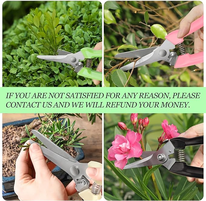 Premium garden shears, meperez pruning scissors gardening tools, pruners for flower, bushes, rose and fruit tree, use for florist, yard and orchard the plant clippers, sharp steel anvil snips