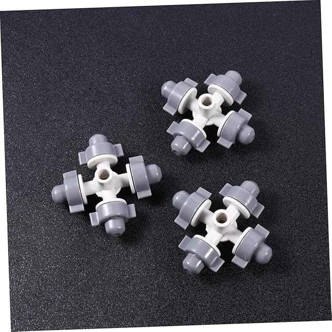 10pcs Inner Head Irrigation Drip Nozzle Shaped Water Greenhouse Outdoor Garden Outlet Sprinkler Plastic Cooling Four-Way Misting Patio Flow Nozzles Lawn Export for Brass