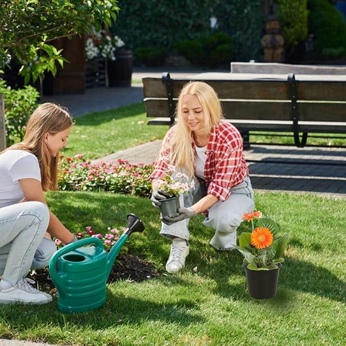 100 Packs Nursery Pots, 4 5 6 Inches Plastic Nursey Pots for Plants with Drainage Holes, Seed Starting Garden Pots of Flower Plant Container for Succulents, Transplanting (100, 6 Inch)