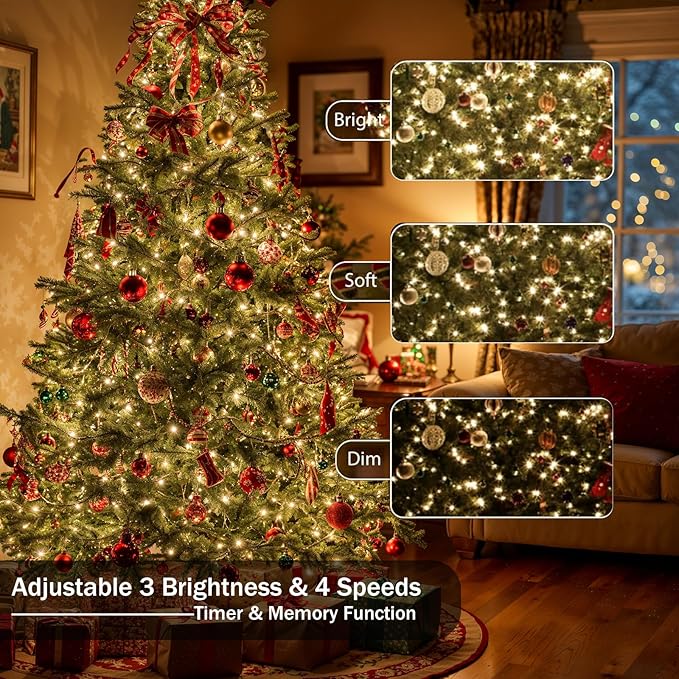 SANJICHA Smart Color Changing Christmas Lights, 66ft 200 LED String Lights Plug in with Remote and Timer, Dimmable RGB Twinkle Tree Lights Indoor Outdoor for Party Garden Christmas Decorations