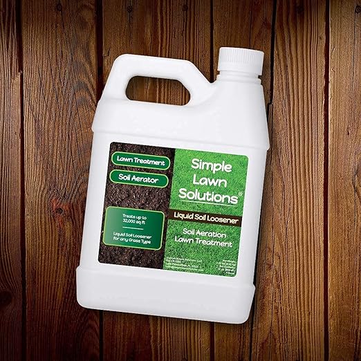 Liquid Soil Loosener- Soil Conditioner-Use alone or when Aerating with Mechanical Aerator or Core Aeration- Simple Lawn Solutions- Any Grass Type-Great for Compact Soils, Standing water, Poor Drainage