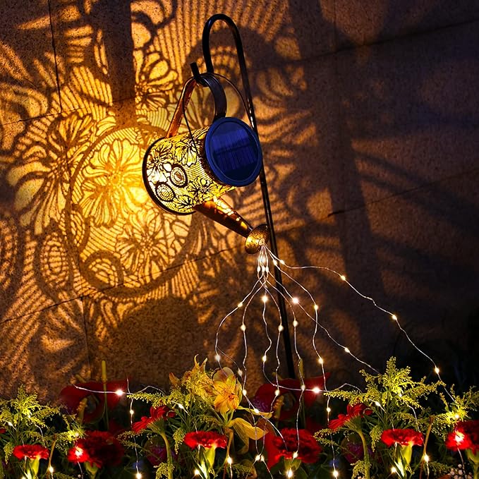 Solar Watering Can Lights Outdoor, Gardening Gifts for Mom Women Grandma Mother's Day, Waterproof Garden Decor Hanging Solar Lantern Lights, Outdoor Patio Yard Porch Decor for Birthday Christmas