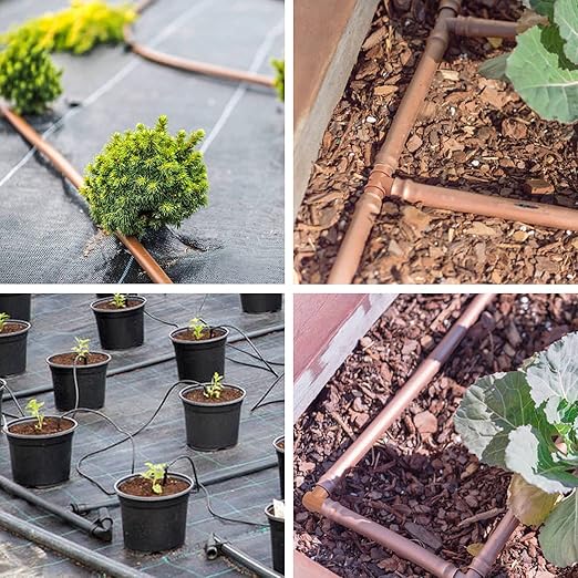 Drip Irrigation Fittings Kit for 1/2 inch Tube (0.600”ID), 38 Pieces Drip Irrigation Parts 1/2" Drip Line Connectors - 14 Couplings, 9 Tees, 6 Elbows, 6 End Caps, 3 Cross Connectors