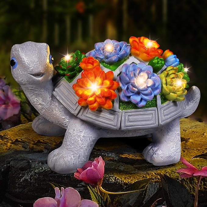 Eletorot Solar Turtle Garden Outdoor Statues: Outdoor Decor for Gardening Patio, Backyard, Yard, Birthday Gifts for Women Grandma Mom