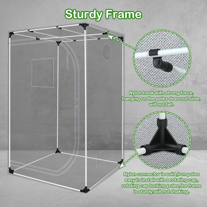 Grow Tent 60"x60"x78" Growing Tents for Indoor Plant 600D Mylar Hydroponic High Reflective Grow Tent for Plant Fruit Flower Veg Growing 5x5