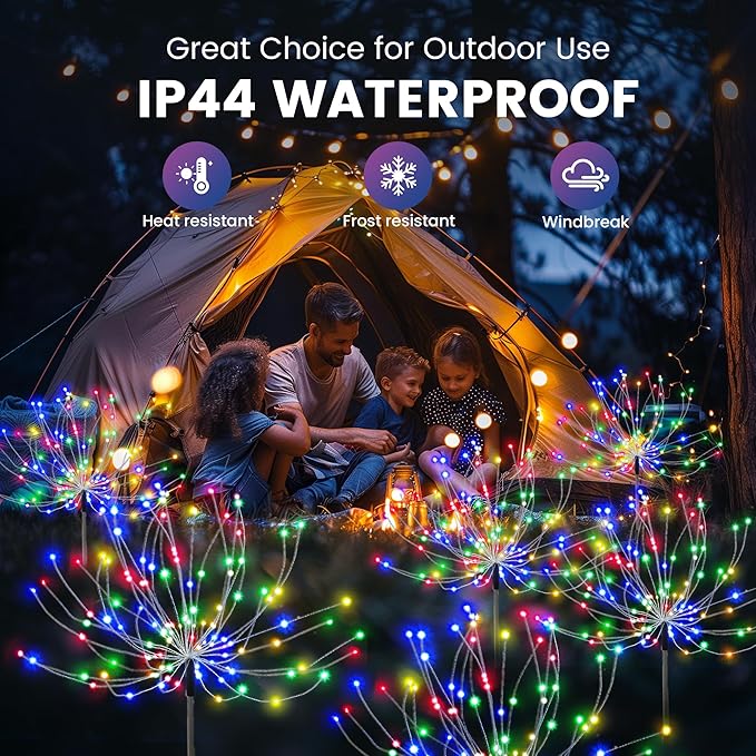 Garden Decor Solar Lights Outdoor,8Pack 120LED Waterproof Colorful Solar Garden Lights Your Outdoor Decoration,Yard, Patio, Porch,Flower Pot,Pathway,Christmas