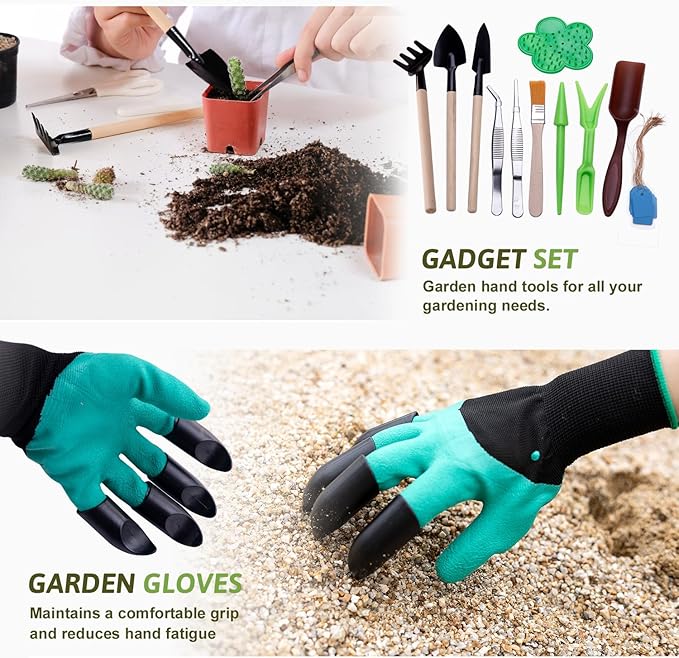 Garden Tool Set,33 Piece Heavy Duty Gardening Tools with Organizer Handbag and Gloves,Extra Hand Tools Kit is Ideal Gardening Gifts for Women and Men