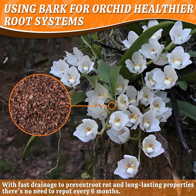 AVALUTION Orchid Potting Bark-18QT Organic Orchid Bark for Plants, All Natural Pine Bark Wood Chips Orchid Bark Potting Mix for Houseplant Mulch, Help Orchid Plants Root Health Development