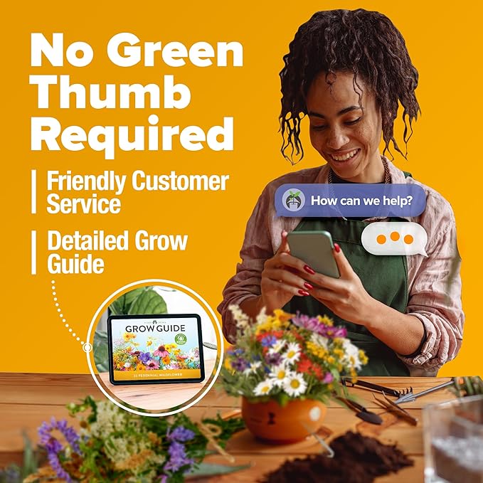 HOME GROWN 44,000 Wildflower Seeds: 2oz Perennial Wild Flower Seeds Mix - Flower Garden Seeds for Attracting Birds & Butterflies - 25 Variety Wildflowers Seed for Planting Outdoor Garden Flowers