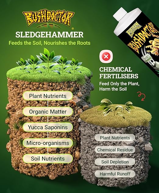 FoxFarm BushDoctor Sledgehammer - Rinse Formula with Yucca Saponin, Clears Fertilizer Buildup, Enhances Root Moisture Absorption - Perfect for Hydroponic and Soil Application (Quart)