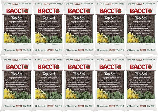 1550P Baccto Topsoil for Lawns, Gardens, and Raised Planting Beds with Reed Sedge, Peat, and Sand Mix, 50 Pounds (10 Pack)