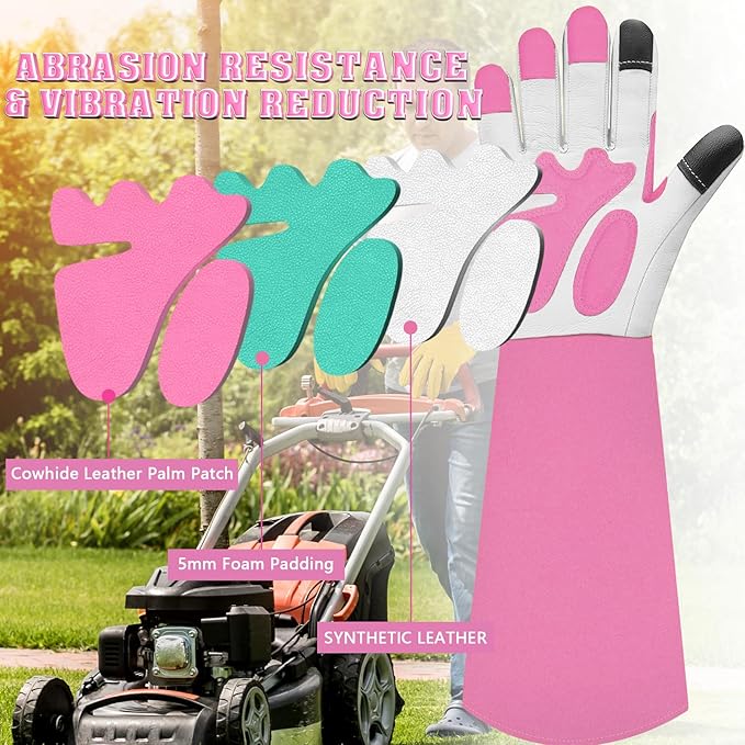 Long-Gardening-Gloves for Women/Men - Thorn Proof Rose Pruning Gloves Heavy Duty Gauntlet-S