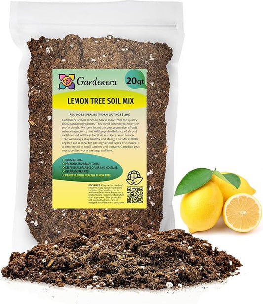 Grow Like a Pro: Gardenera's Lemon Tree Potting Mix - The Key to Luscious, Healthy Citrus Limon Trees [20 Quart Bag]
