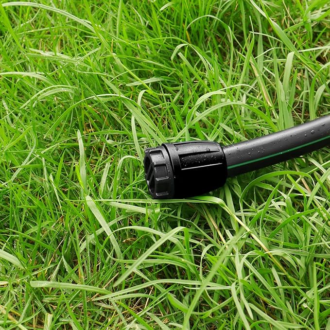 Drip Irrigation Fittings for 1/2 inch Tubing (0.60"-0.63" OD), 12 Pieces Barbed Locked End Plug Connectors, End Caps Drip Line Nuts Connectors for Drip Irrigation Hose (13mm ID)(Black)