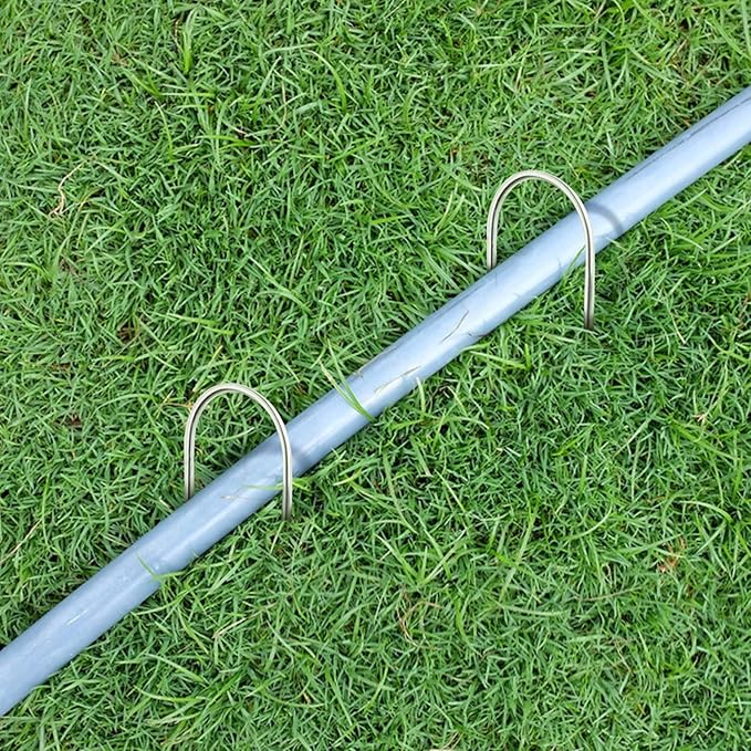 240 Packs Garden Stakes 6 Inches 12 Gauge Heavy Duty Tent Stakes Galvanized Steel Staples Securing Tent Pegs for Weed Fabric Landscape Fabric Netting Ground Sheet Fleece Irrigation Tubes