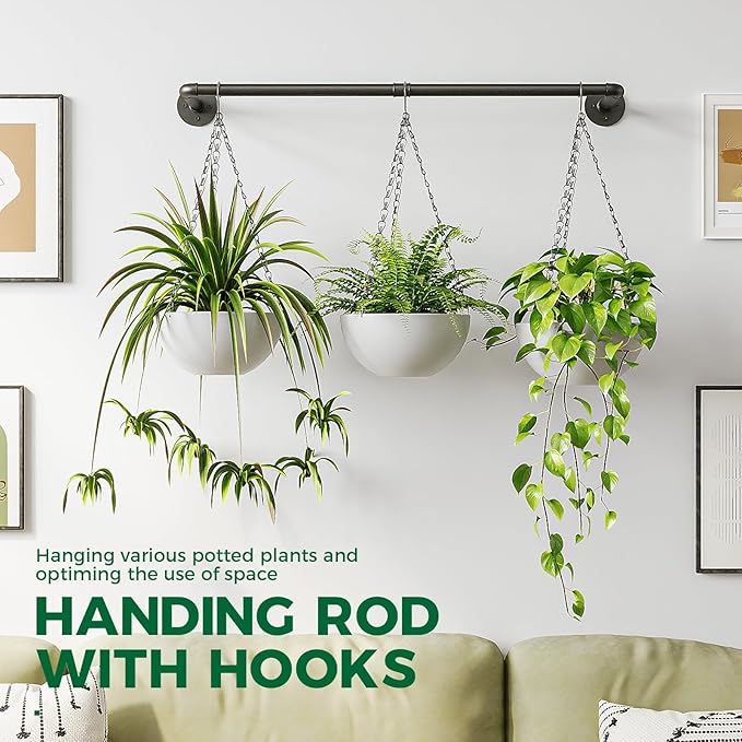 Bamworld Hanging Planters with 3 Hooks for Indoor Plants Plant Hanger Indoor Hanging Plant Holder Window Plant Shelves