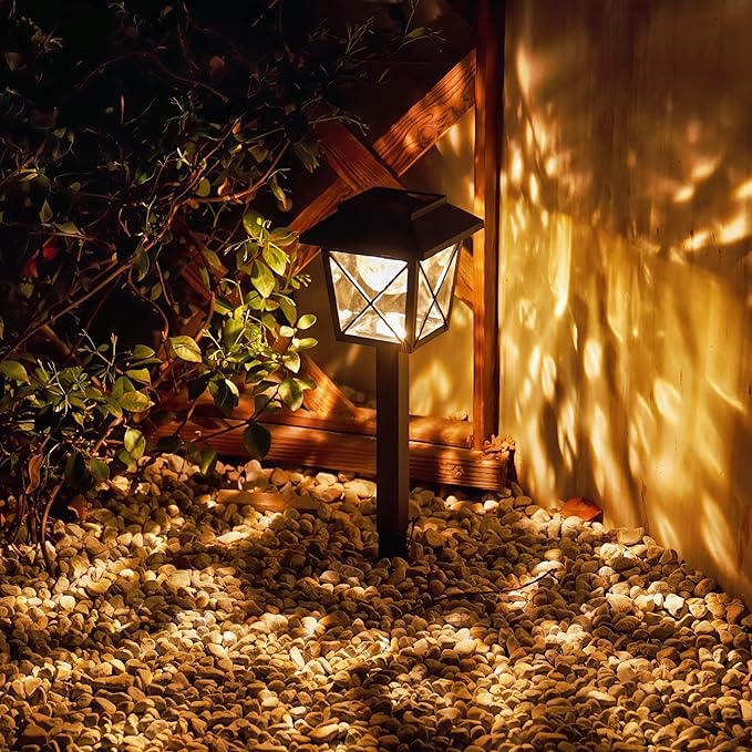 8 Pack Large Rotating Solar Lights Outdoor Waterproof 2 Modes Twinkling Decorative Lights for Garden Yard Pathway Walkway Decorations Landscape Lighting. (8)