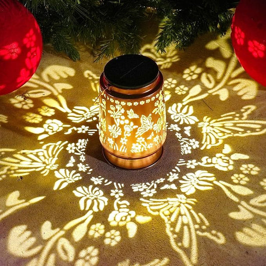 Large Solar Lanterns Outdoor Waterproof Butterfly Birthday Gifts for Women Men, Metal Hanging Solar Lantern Lamp for Yard, Lawn, Patio, Backyard, Garden Decor Outside