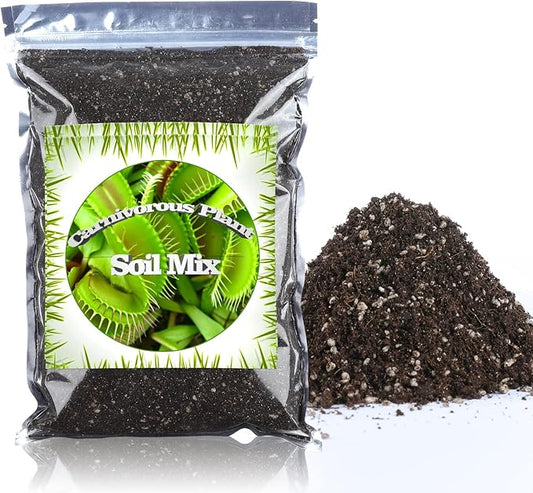 Carnivorous Plant Soil Mix, 2 QT Small Size Bag for Repotting, All Natural Ingredients Great for Venus, Sundews, and Pitcher Plants